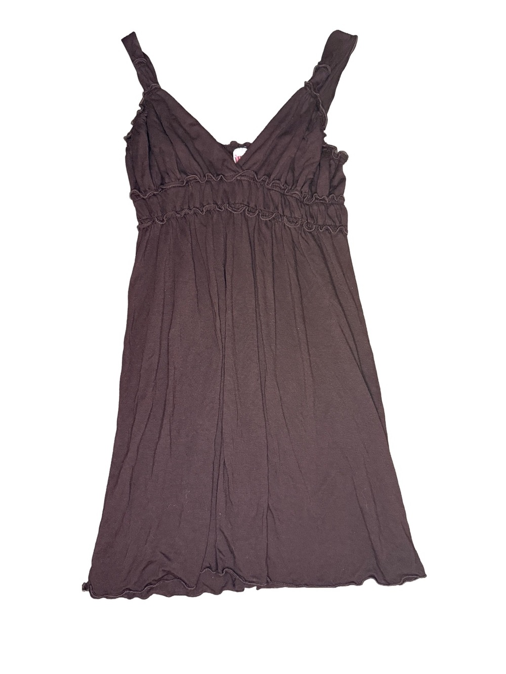 Lucy Love Style Brown Babydoll Mini-Dress Y2K Boho